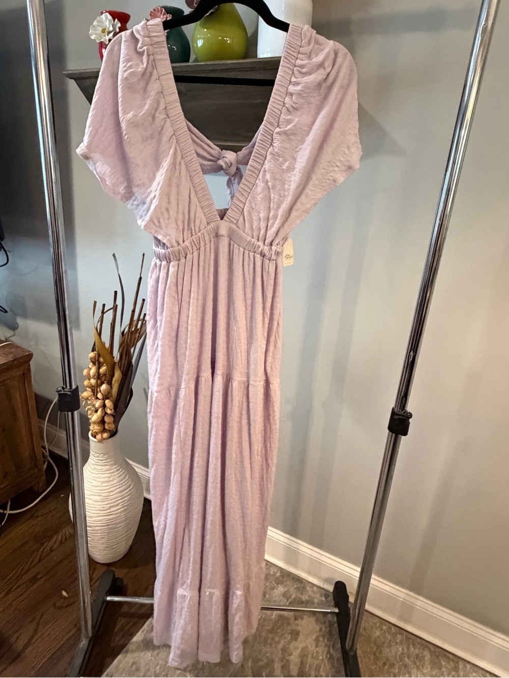 NWT ✨ Free People Lavender Tiered Maxi Dress La La Maxi with Gathered Waist-S - Picture 2 of 7